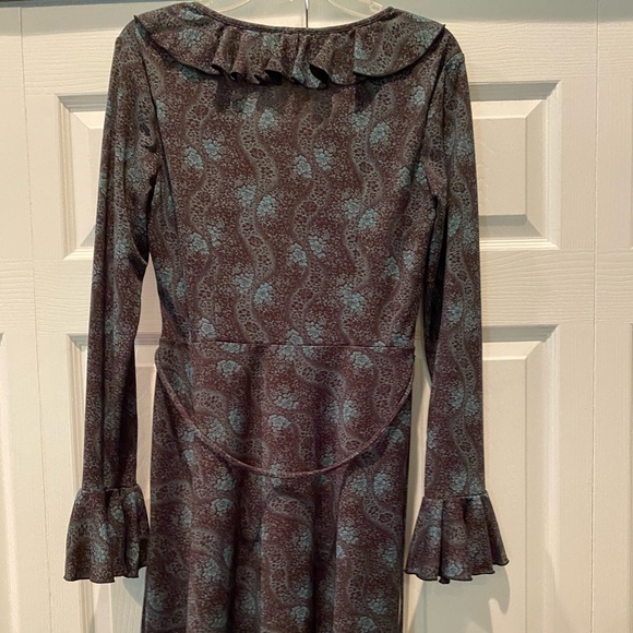 Dark brown/teal bohemian style dress - Picture 2 of 3